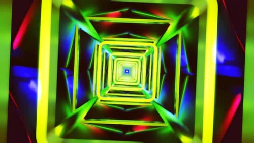 Changing Geometric Forms with Strobe Light Patterns in Seamless Abstract Loop