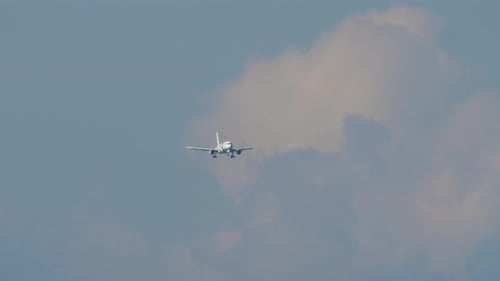 Jet Airplane Approaching Laning