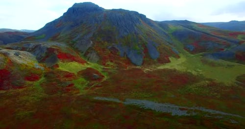Aerial View of a Mountainous Landscape with River