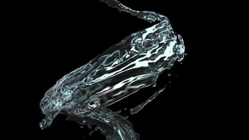 Abstract Liquid Flowing Water Splash Dynamic Design Teal Blue Motion Graphic Background