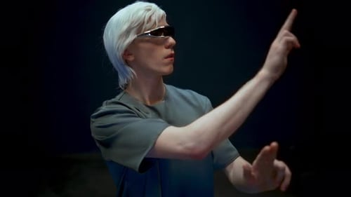 Millennial Playing Vr Simulation in Dark Cyberspace Closeup