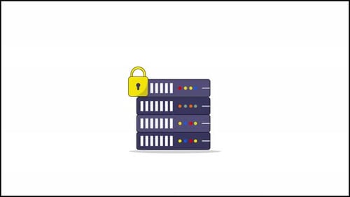 4K Data Base Security and Data Security Animation Video