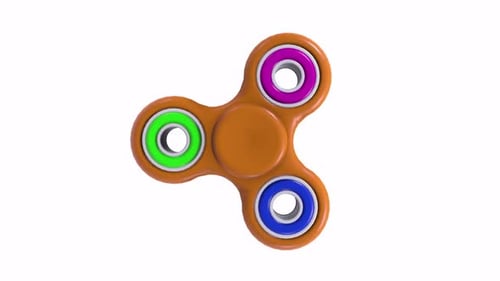 Colorful 3D Fidget Spinner Toy Rotating Animation