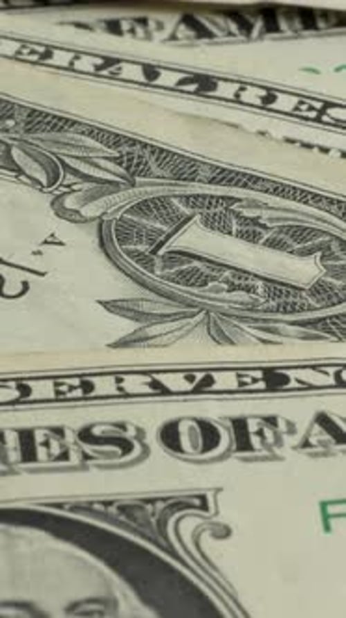 Closeup View of a Onedollar Bill Displaying Intricate Details and Design Elements of US Currency