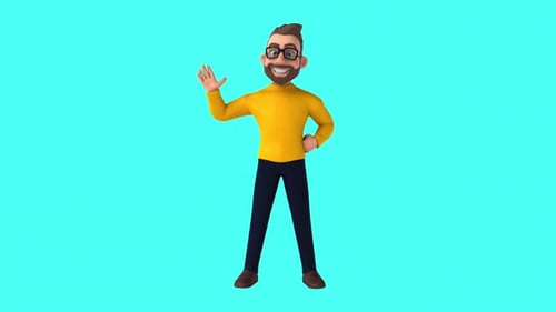Lustiger 3D-Cartoon-Freizeitcharakter (mit Alphakanal)