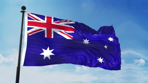 Realistische Flagge Australiens 4K