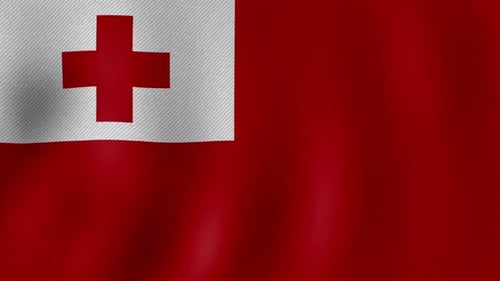 Realistic Waving Tonga Flag Seamless Loop