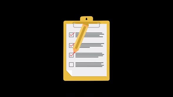 Flat Design Checklist Animation with Pencil Checking Items, Backgrounds ...