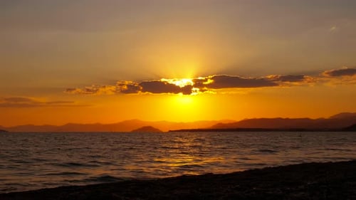 Wonderful Dusk Over Calm Lake