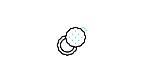 Animated Icon of a Bitten Cookie in Flat Design Style