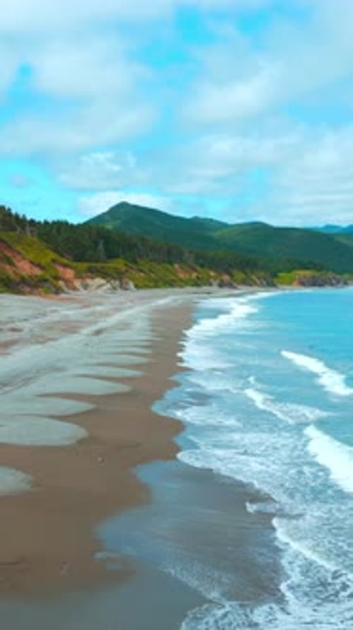 Top View of Beautiful Coast with Turquoise Water Clip Amazing Coastline Landscape with Turquoise