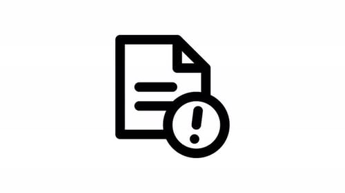 Flat Design File Warning Icon Animation