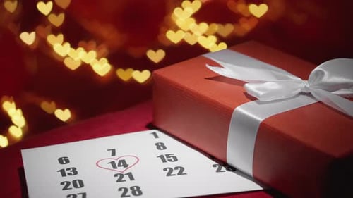 Valentine's Gift with Calendar and Heart