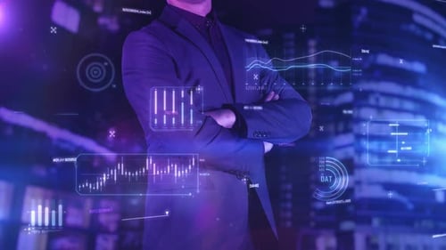 Digital Data Display with Futuristic Interface Elements