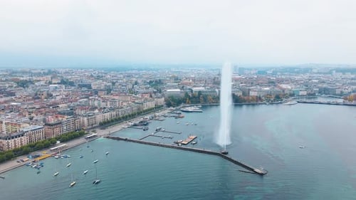 Luftaufnahme von Jet d'Eau de Geneve, Schweiz.