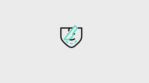 Animated Flat Design Medical Shield Scalpel Icon