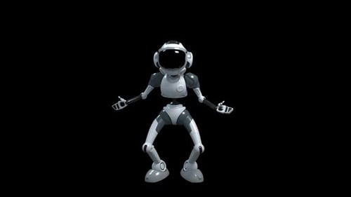 Futuristic 3D Robot Astronaut Character Performing a Dance Animation