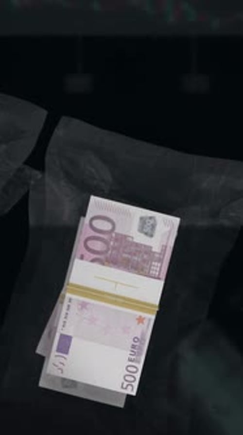 Euro Bills Stack Symmetrical Wealth Background Vertical