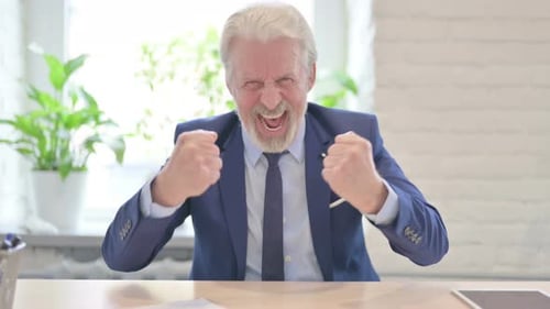 Senior Businessman Giving Approval and Thumbs Up