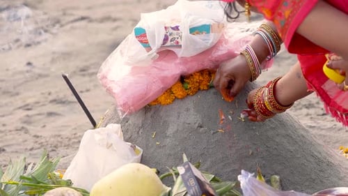 Préparation du chhath puja