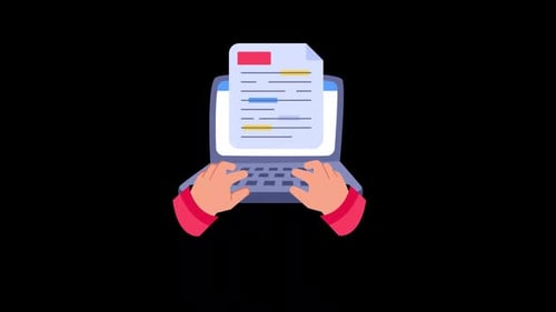 Hand Typeing On Laptop Animation HD On Alpha