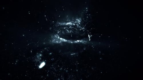 Abstrakter silberner rotierender futuristischer Computervirusball mit künstlicher Intelligenz