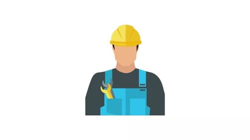 Concepto de construcción de Engineer Man