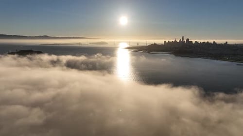 Sunrise Sky At San Francisco In California United States.