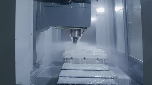 Aluminium milling in a machine slow motion