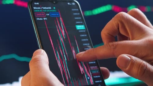 Close up of Crypto Analysis on a Phone