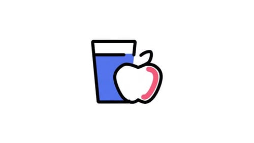 Healthy Food and Drink Flat Design Icon