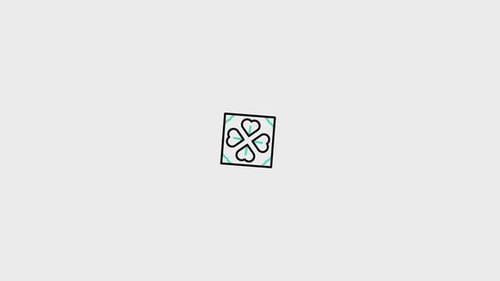 Animated Flat Design Four Leaf Clover Icon