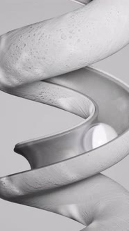 Looping 3D Animation of Sphere Sliding Down Spiral Track Minimal Abstract Motion