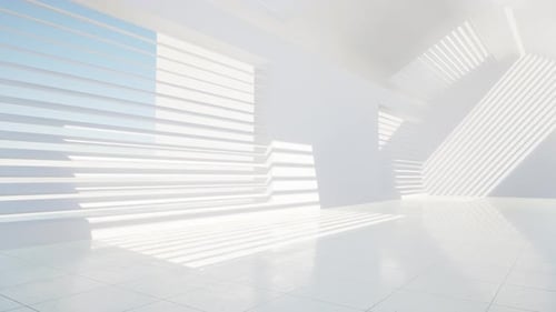 White Empty Room Video, 3d Rendering. Digital Drawing