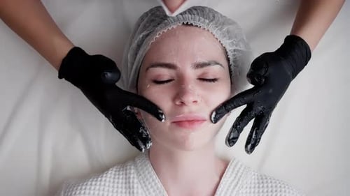 Woman Receiving Facial at a Spa, Close Up