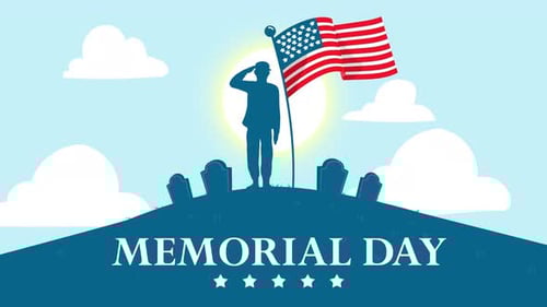 memorial day commemoration united states animation 4k