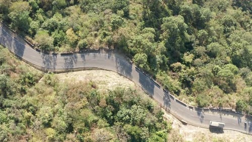 Aerial Drone VIew of a road and vehicles from above