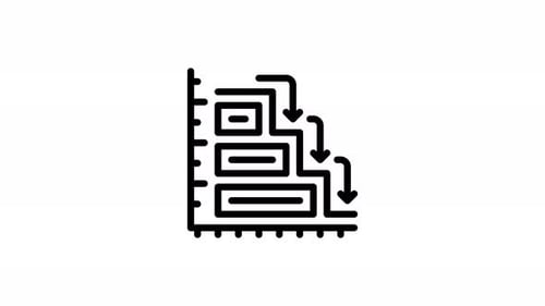 waterfall chart line icon animation