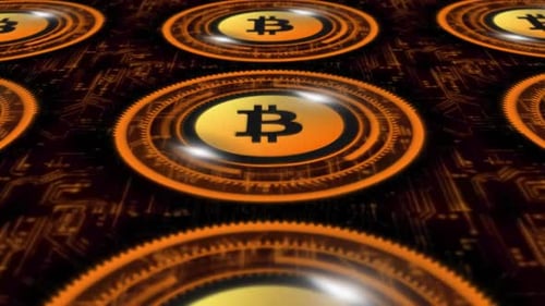Bitcoin_Hud Style Animation With Digital Background V01