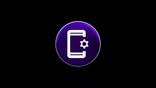 3D Rotating Smartphone with Gear Icon