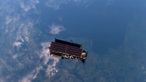 3D Satellite Solar Panel Deployment in Earth Orbit