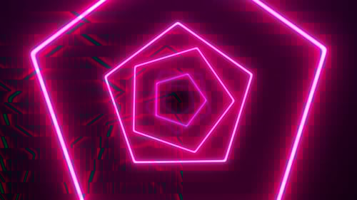 Neon Tunnel Geometric Pink Background