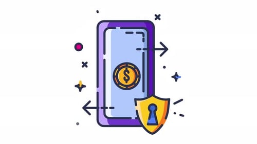 Secure Digital Payment Transaction Icon Animation