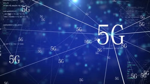 Futuristic 5G Network Connection Technology Digital Background Animation