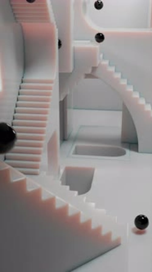 Slide Balls Stairs Loop 3D Animation
