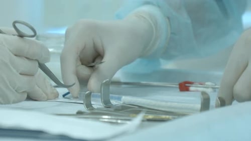 Sterile instruments at the dental clinic