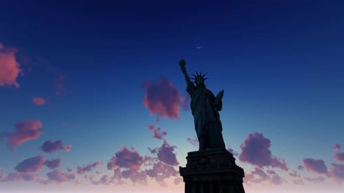 Statue Of Liberty Sunset