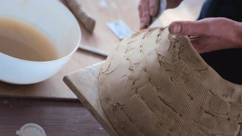 A Talented Male Sculptor or Potter Creates a Vase or Vessel Hobbies for Leisure Small Business A