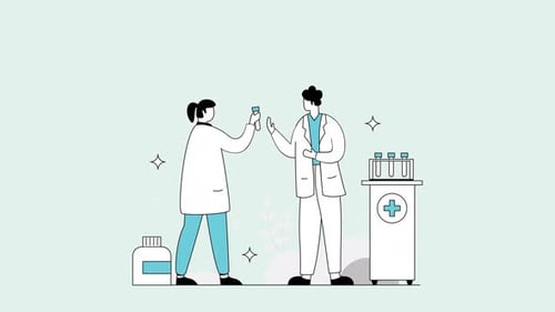 Flat Design Animation of Medical Science Professionals