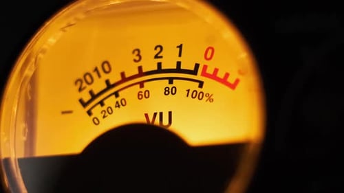 Indicador de dial analógico del nivel de señal de Audio